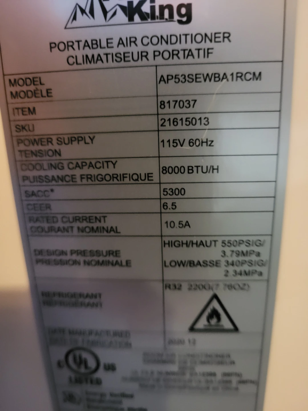 Arctic King Portable Air Conditioner AP53SEWBA1RCM - photo 2