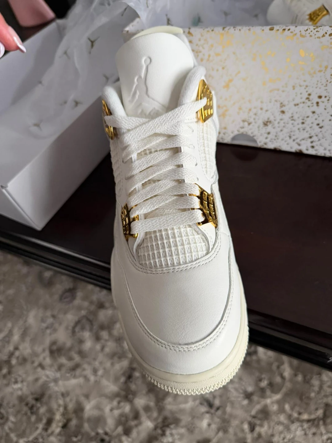 Air Jordan 4 Retro White & Gold - photo 4