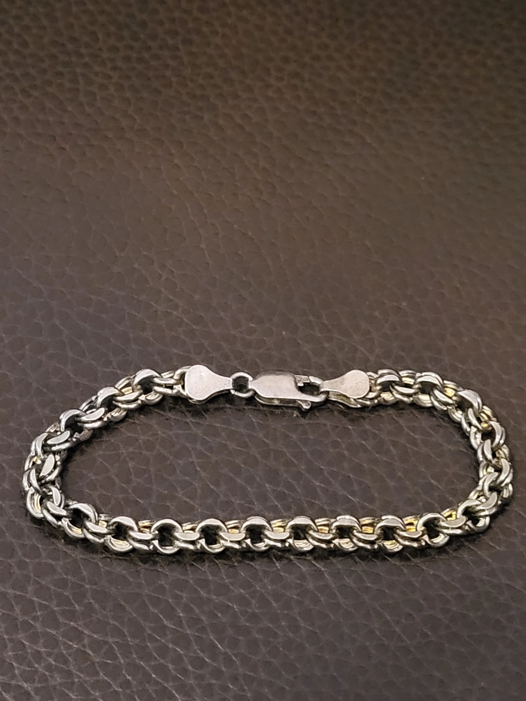 Solid 925 Sterling Silver Byzantine Link Bracelet - photo 2