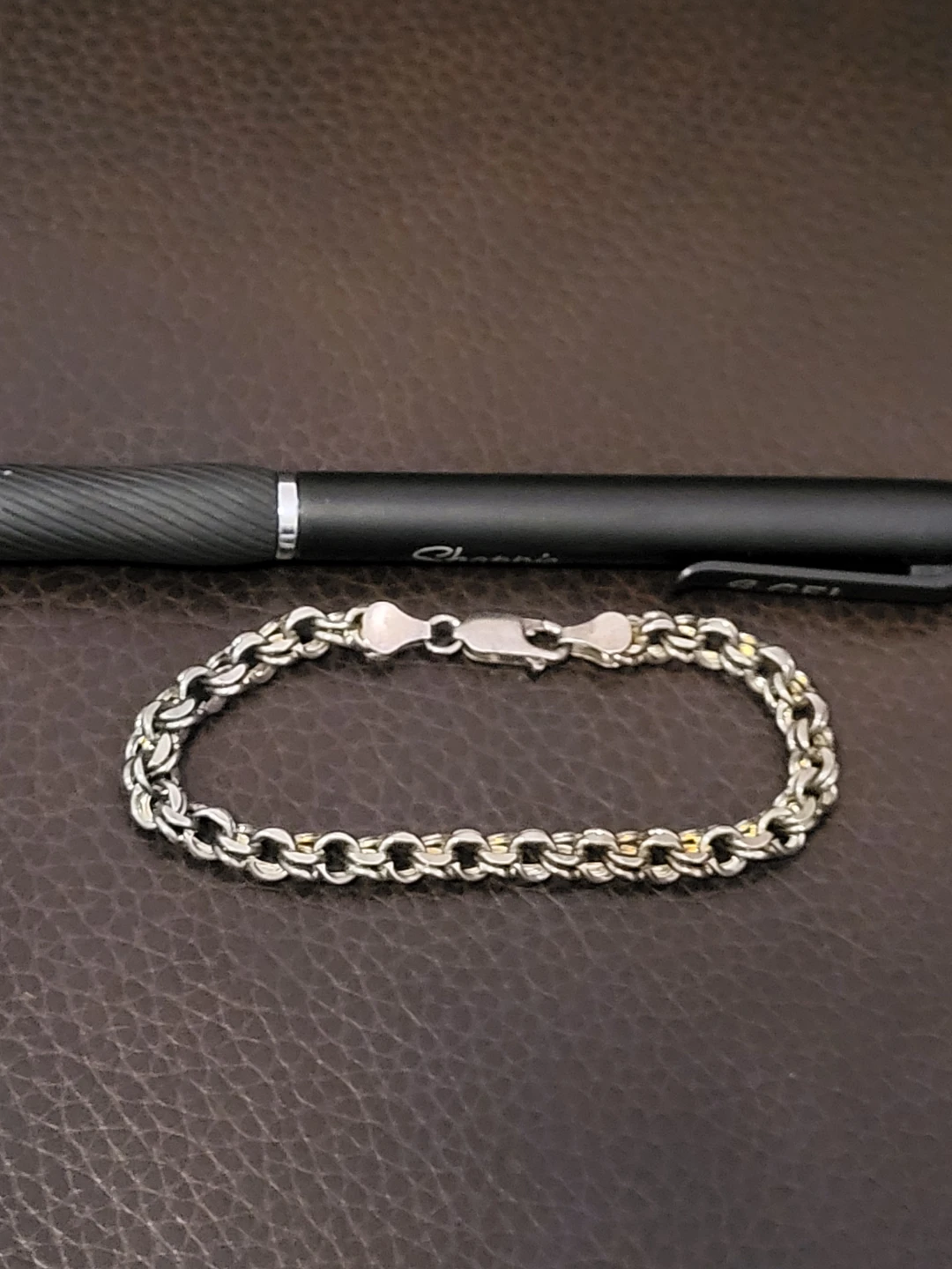 Solid 925 Sterling Silver Byzantine Link Bracelet - photo 3