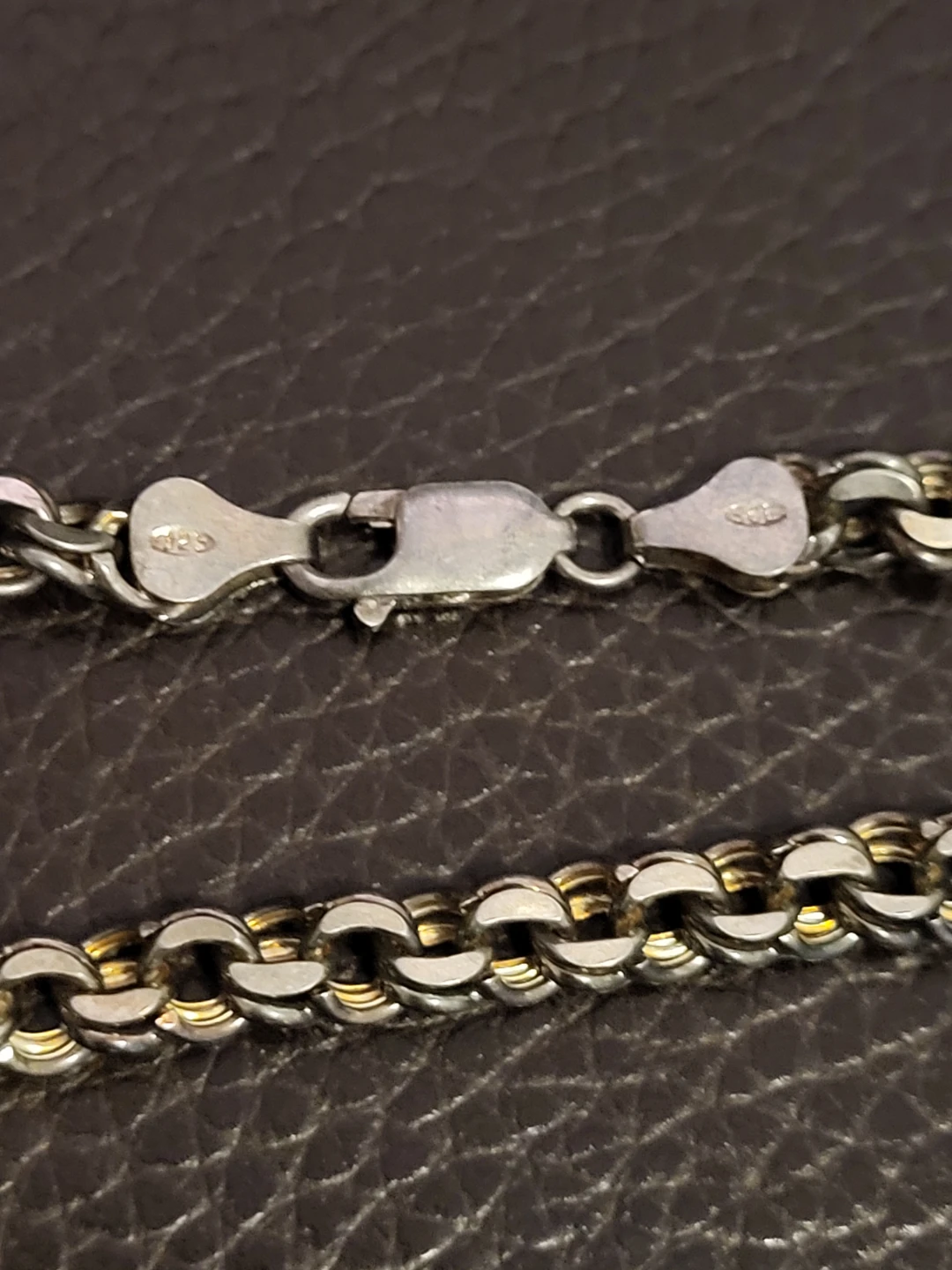 Solid 925 Sterling Silver Byzantine Link Bracelet - photo 5