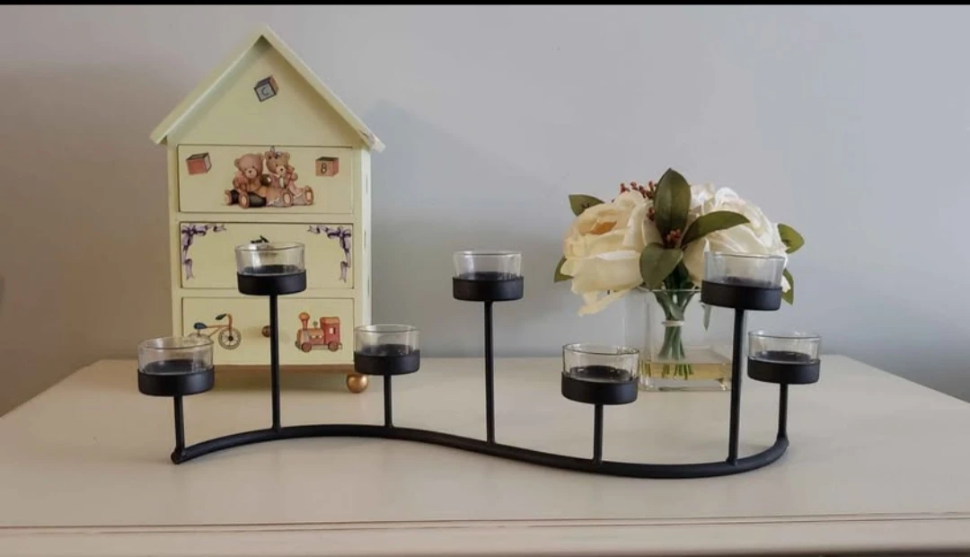Black metal 7-candle votive holder - photo 2