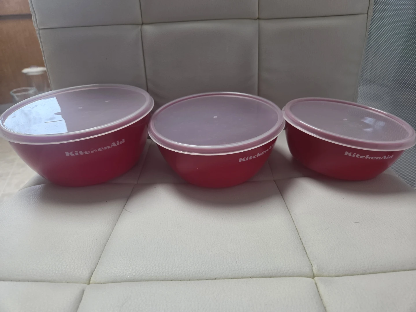 KitchenAid Red Mixing Bowls with Lids (Set of 3) - photo 2