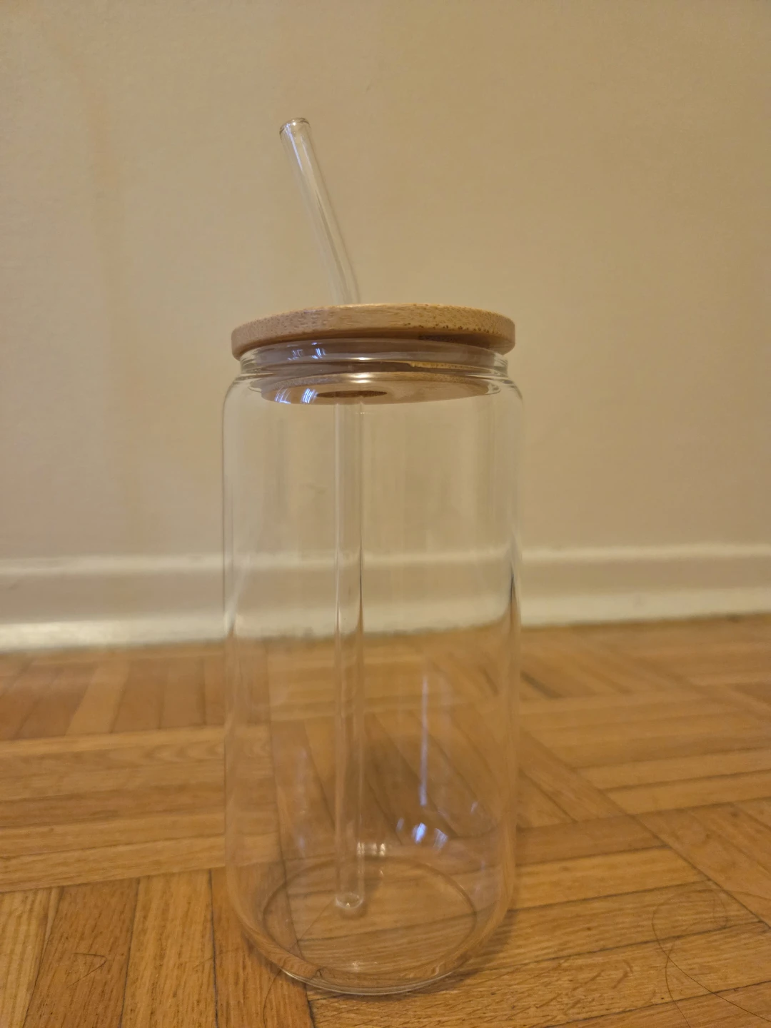Glass Tumbler with Bamboo Lid and Straw - photo 2