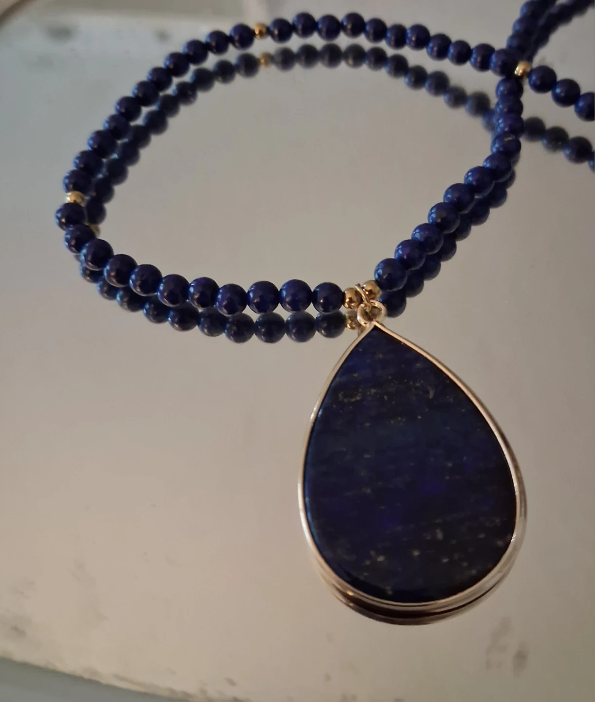 Lapis Lazuli Teardrop Pendant Necklace - photo 4