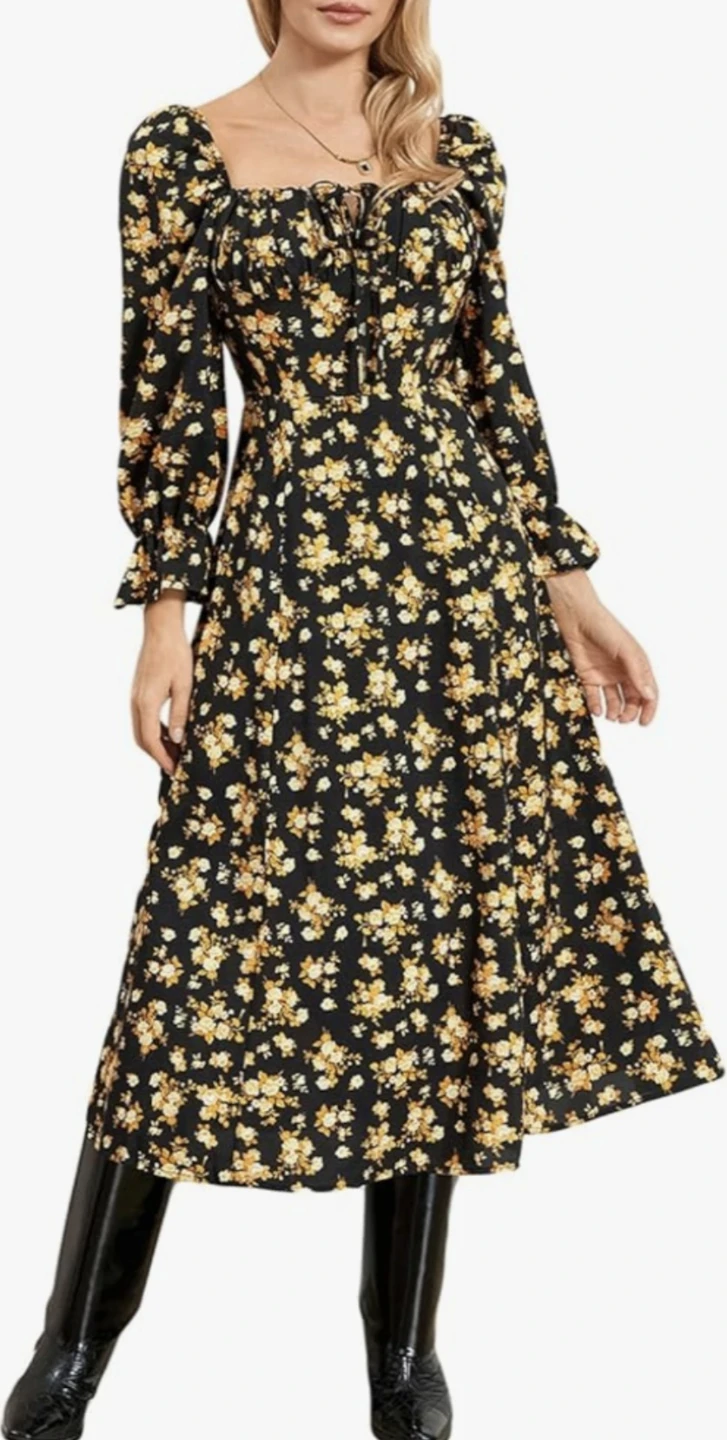 Women's Floral Print Long Sleeve Dress