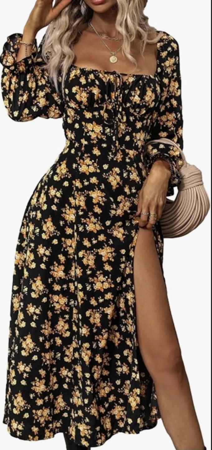 Women's Floral Print Long Sleeve Dress - photo 2