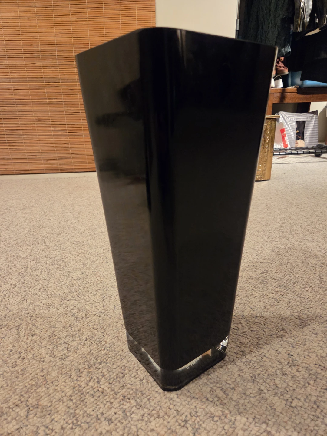 Tall Square Black Vase