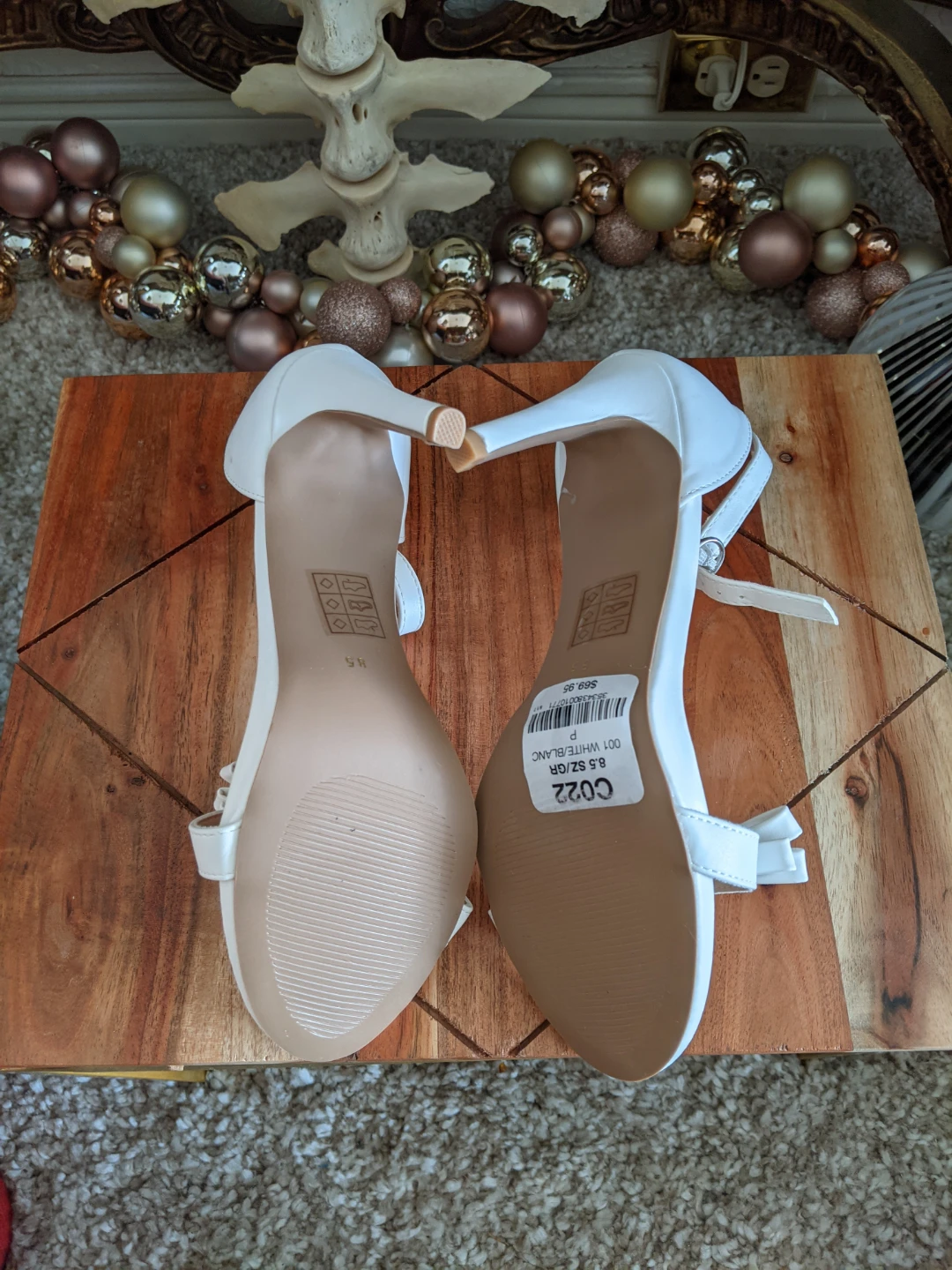 Le Château White Strappy Bow Heels Size 8.5 - photo 4