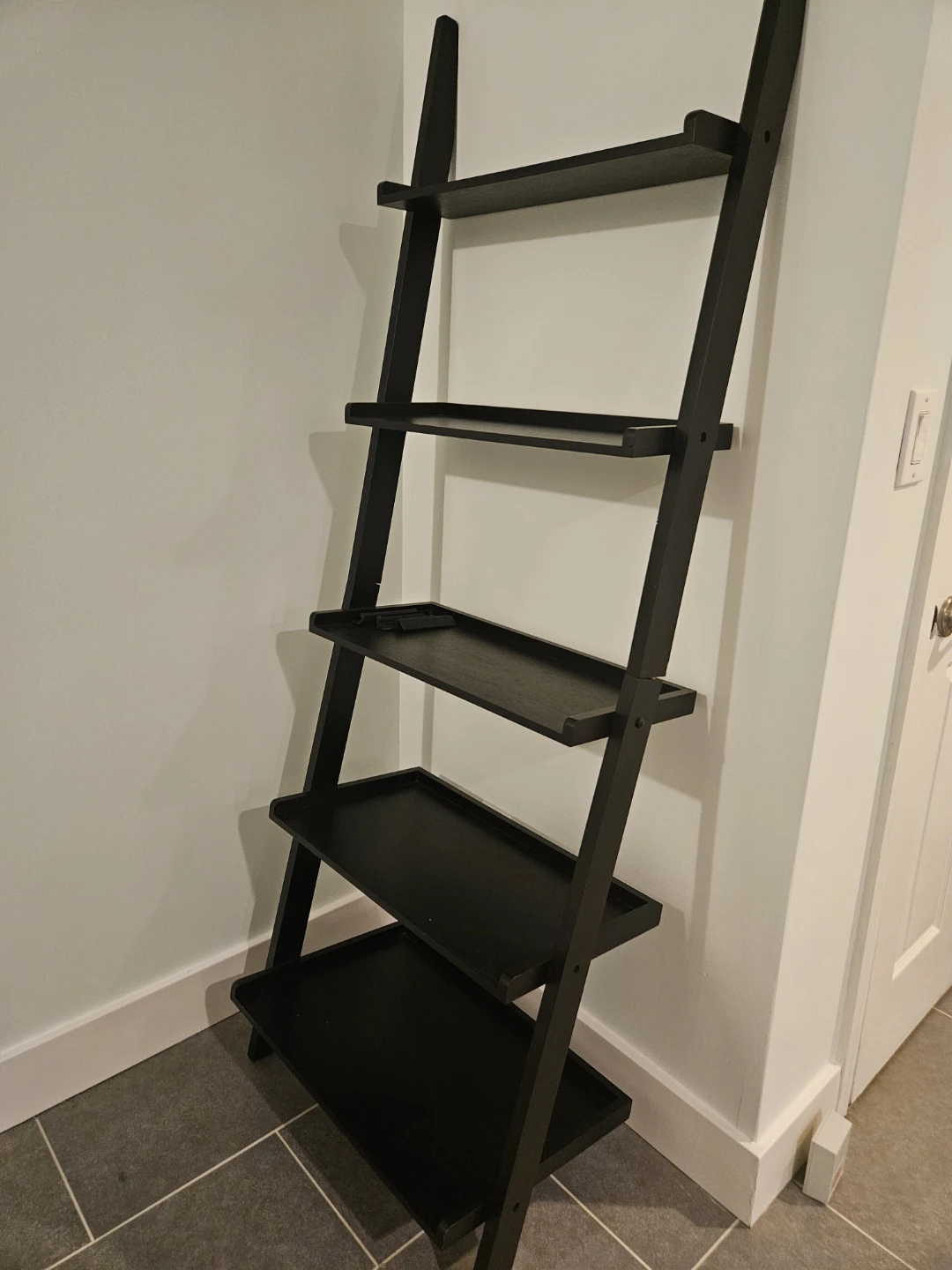 Black 5-Tier Ladder Shelf - photo 2