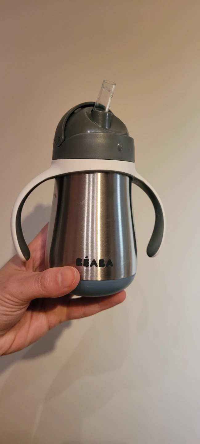 2 BEABA Stainless Steel Straw Cups
