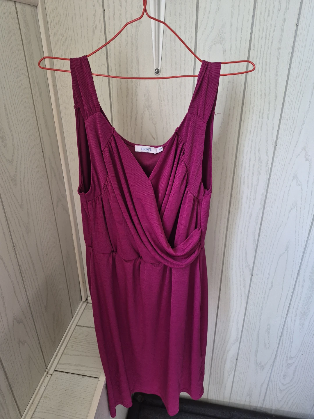 Ricki's Magenta Crossover Neck Sleeveless Dress Size M