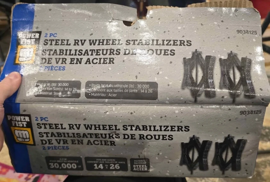 POWERFIST 2 pc Steel RV Wheel Stabilizers