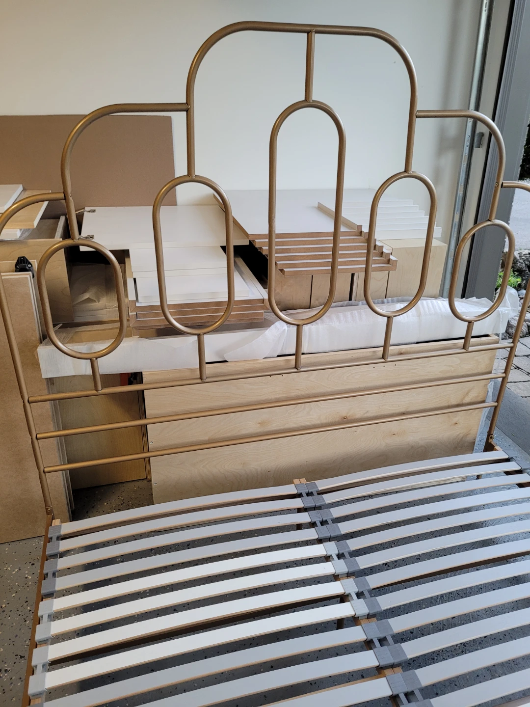Gold Metal Bed Frame with Slat Support - photo 4