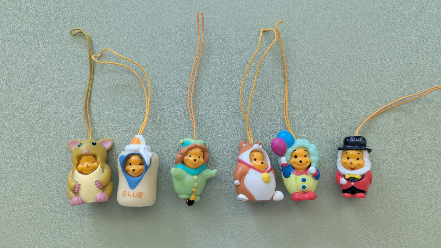 Vintage Peek a Pooh Phone Charms