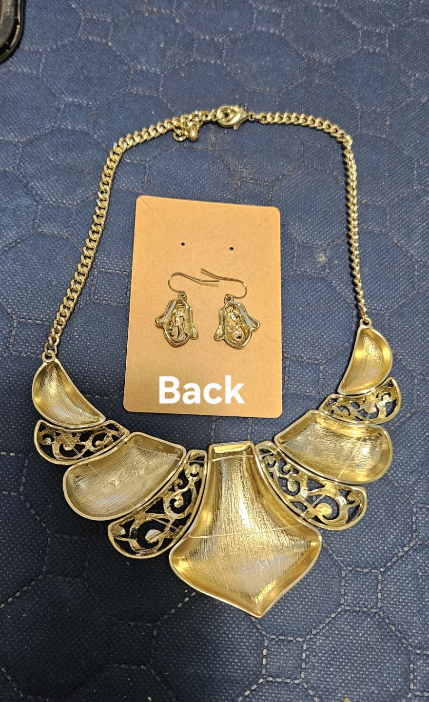 Gold Tone Necklace and Earrings Set - photo 2
