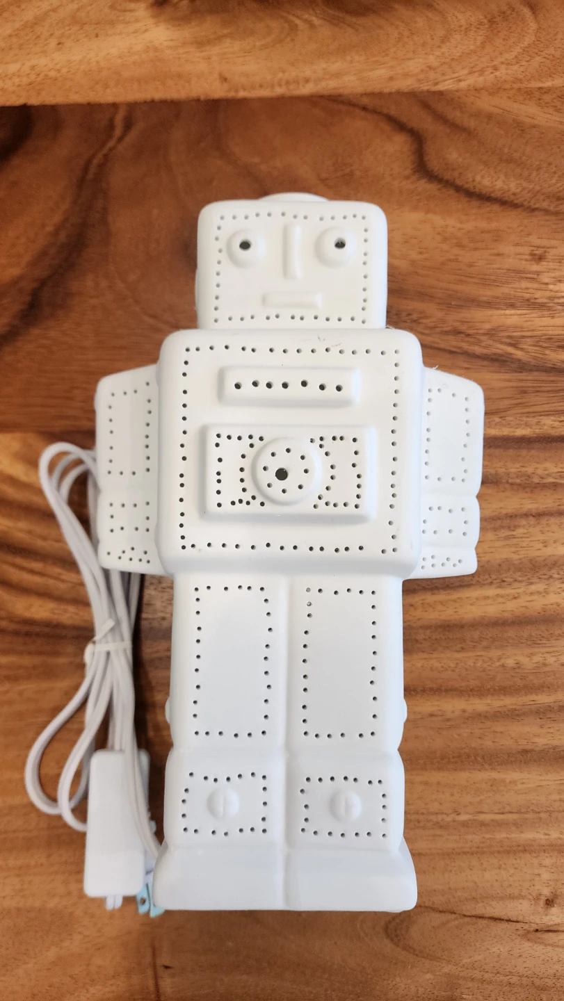 White Robot Ceramic Table Lamp - photo 2