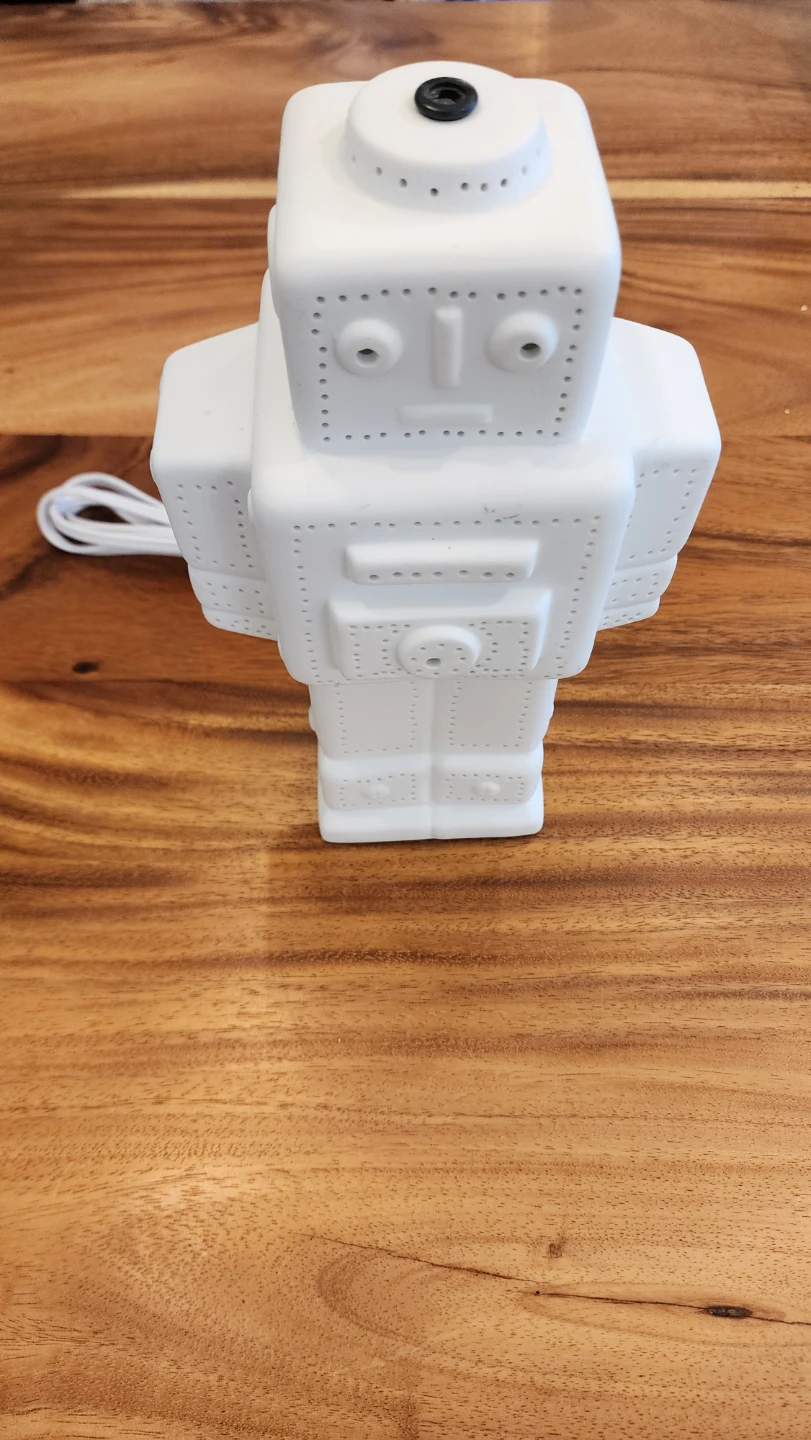 White Robot Ceramic Table Lamp - photo 4