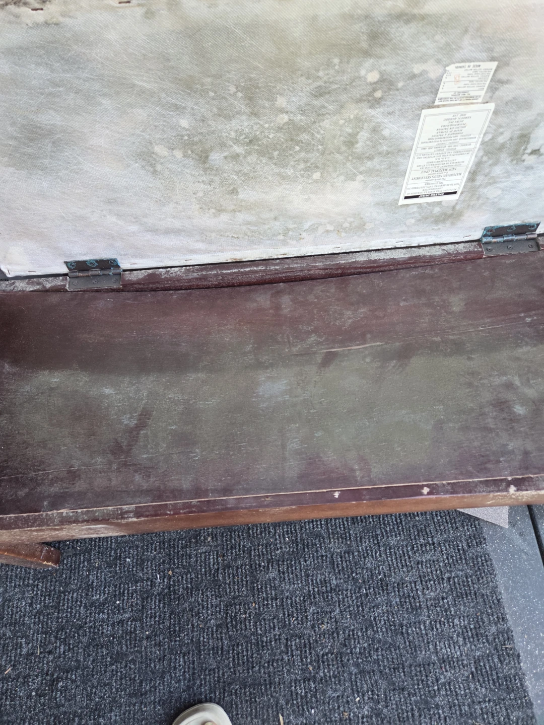 Wooden Bench with Upholstered Seat has storage  .7 - photo 2