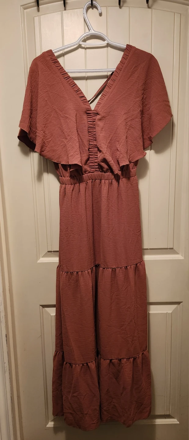 Simplee Women's Rust Tiered Maxi Dress - photo 2