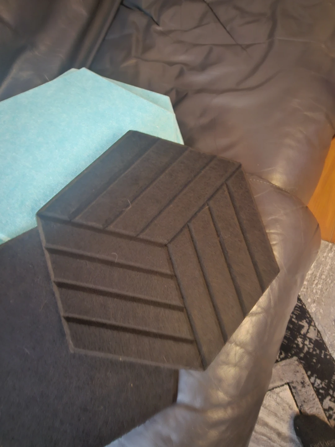 48 Hexagonal Acoustic Panels - Black & Teal