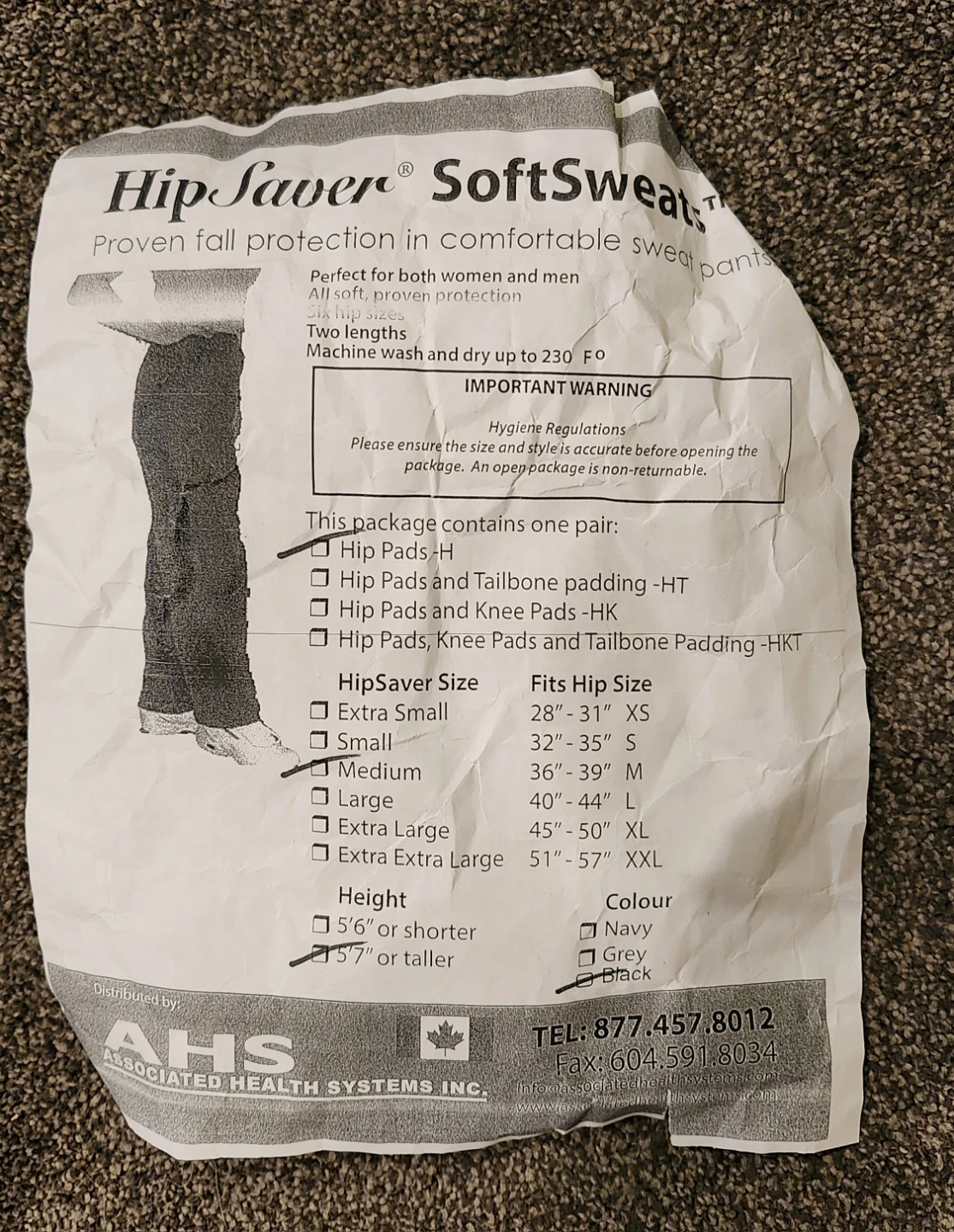 HipSaver SoftSweat Black Hip Protector Underwear - Medium - photo 3