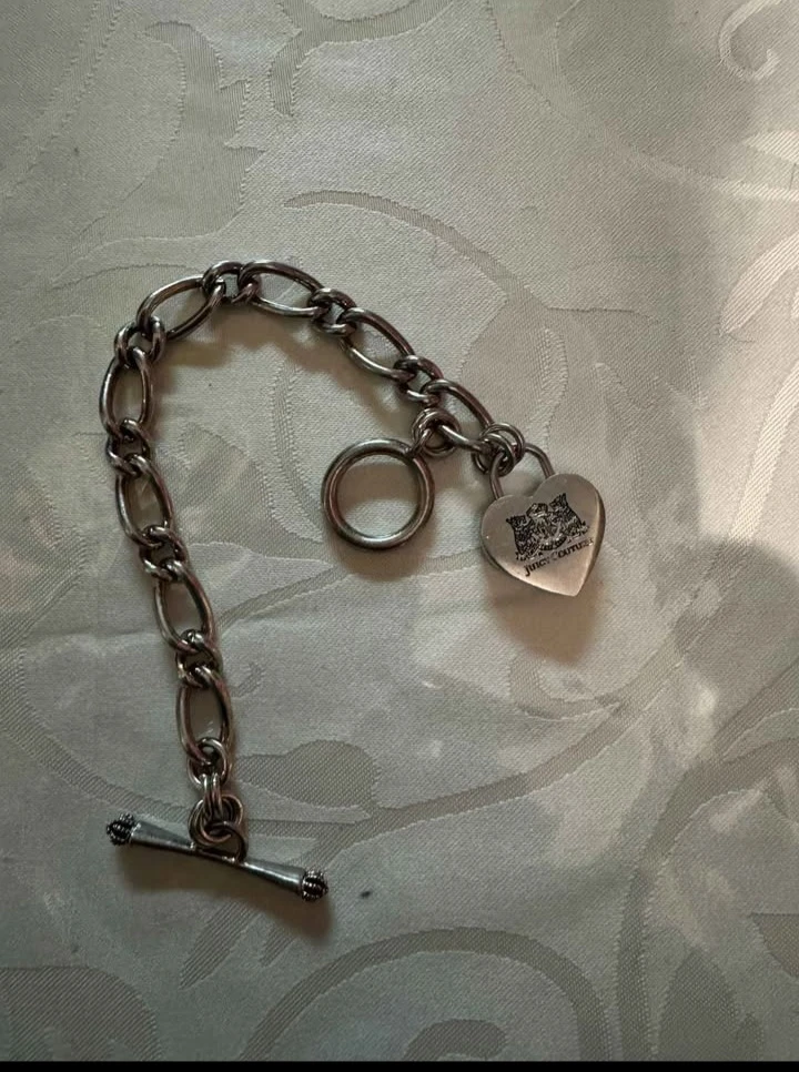 Juicy Couture Silver tone Heart Lock Charm Bracelet - photo 3