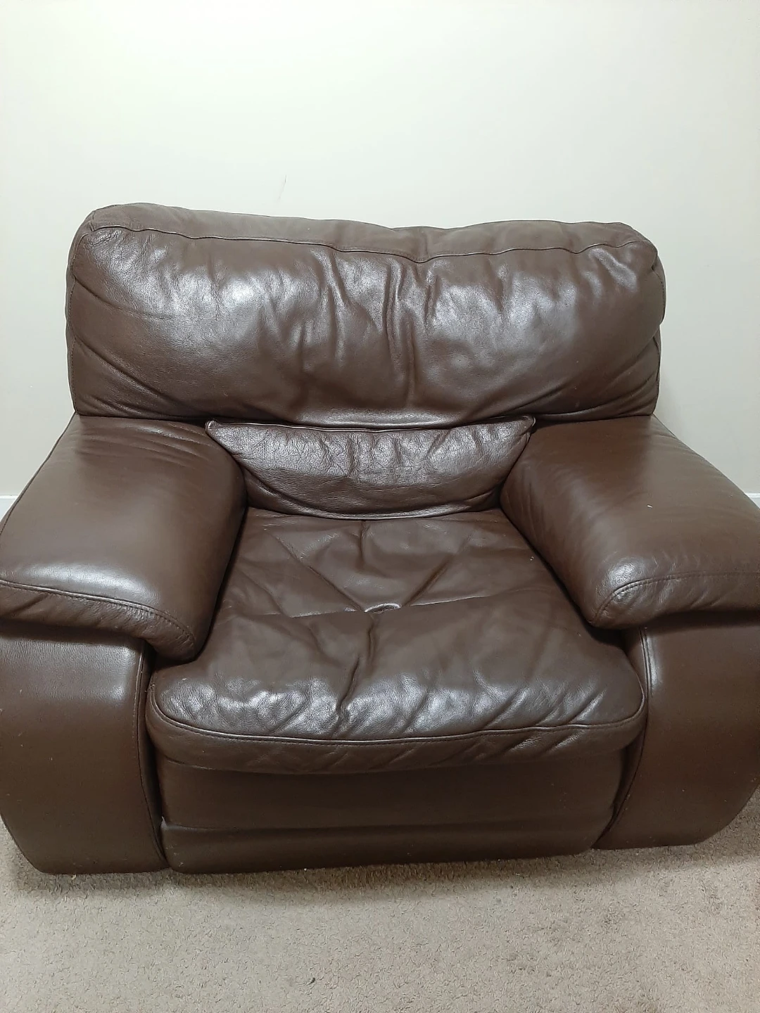Leather Sofa Brown - photo 3