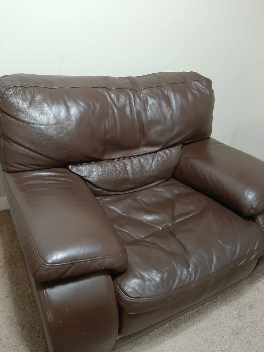 Leather Sofa Brown - photo 4