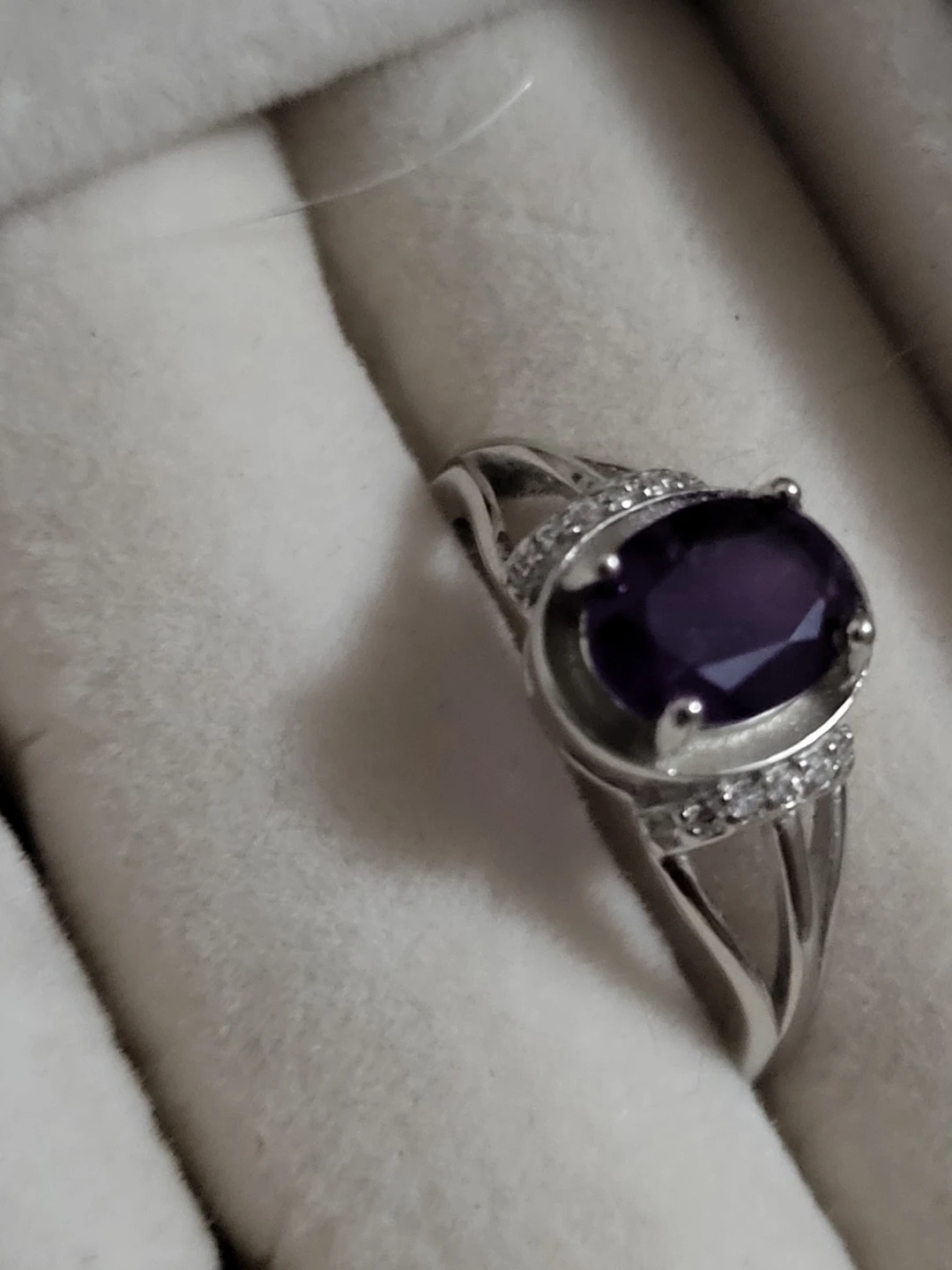 NEW Sterling Silver Amethyst Ring - Size 8 - photo 2