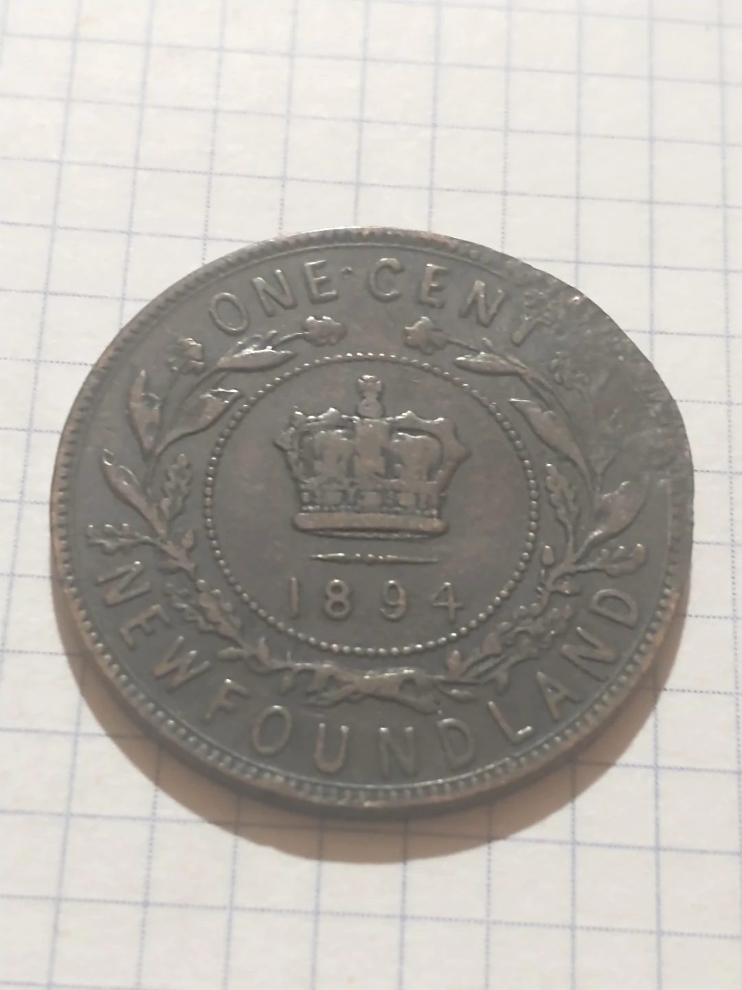 Lovely 1894 Newfoundland large cent (damaged) - photo 3