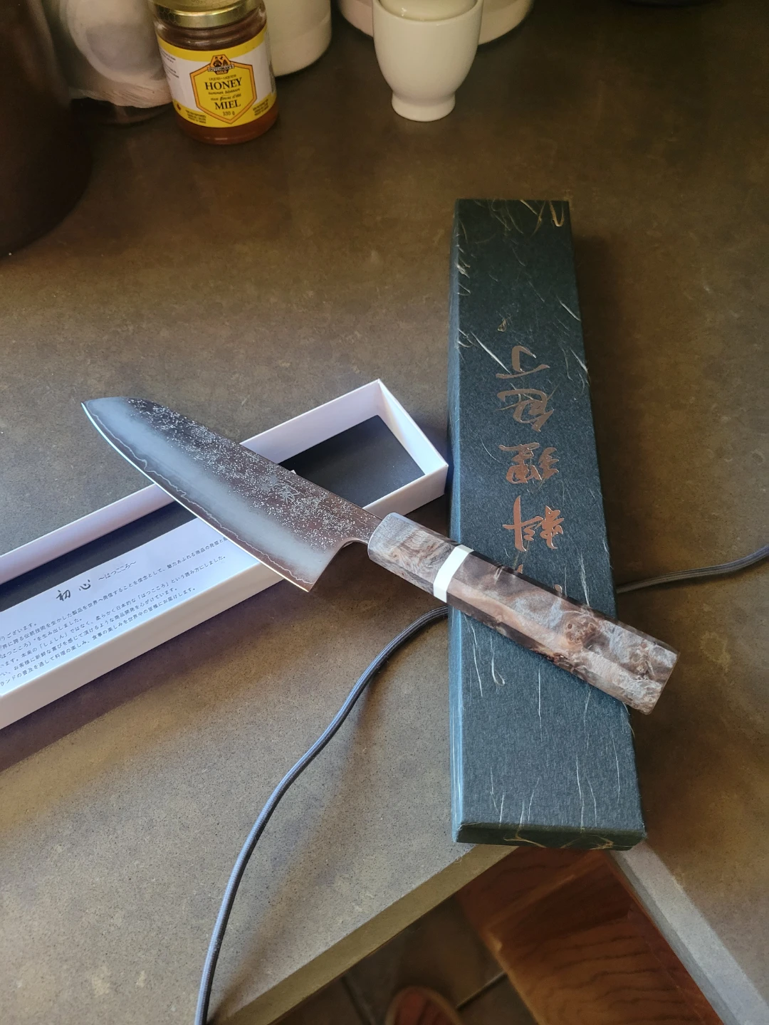 hatsukokoro Japanese OEM Silver3 Nashiji Santoku170 Che's knife - photo 4