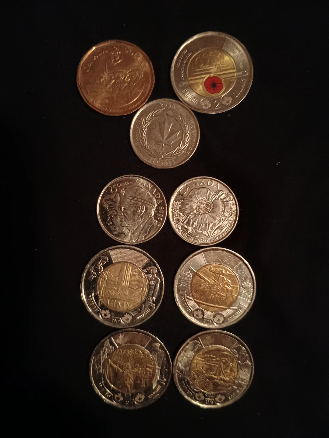 Collection of Canadian Military Remembrance coins - photo 2