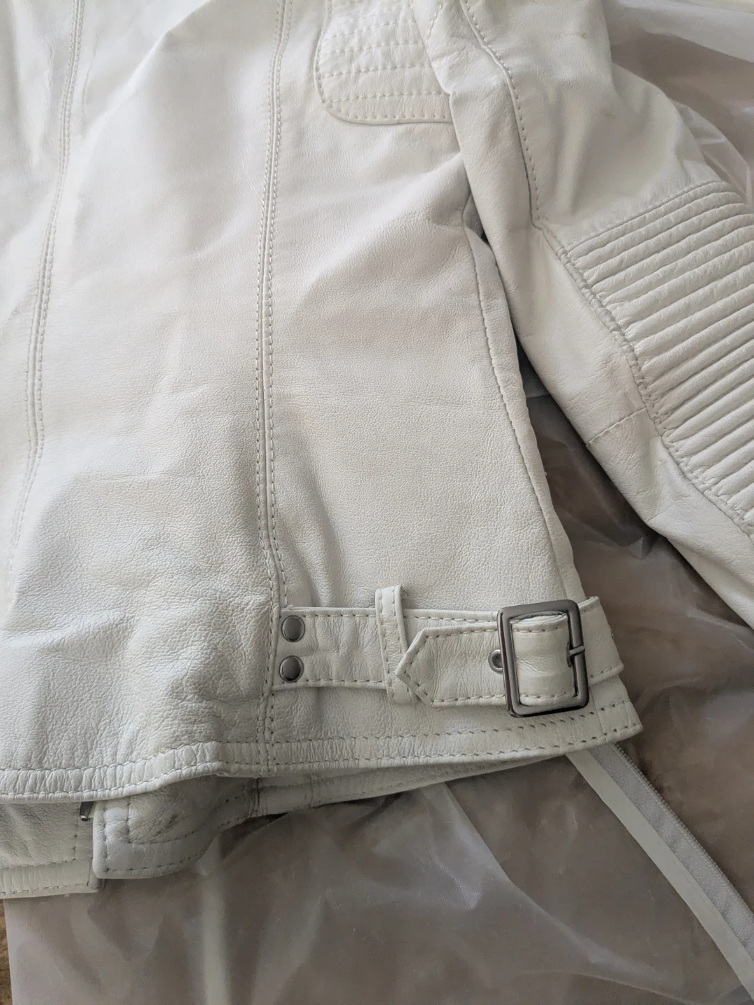 DANIER White Leather Biker Jacket - photo 2