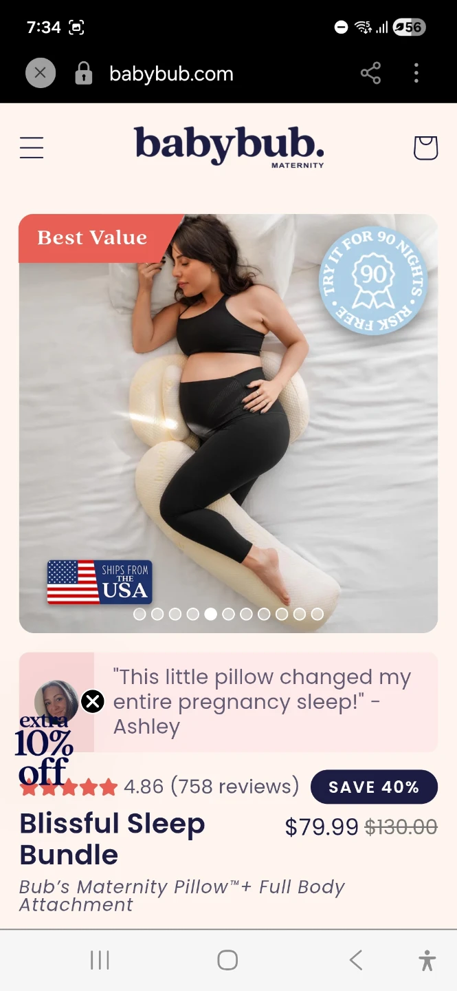 Babybub Blissful Sleep Bundle Maternity Pillow - photo 4