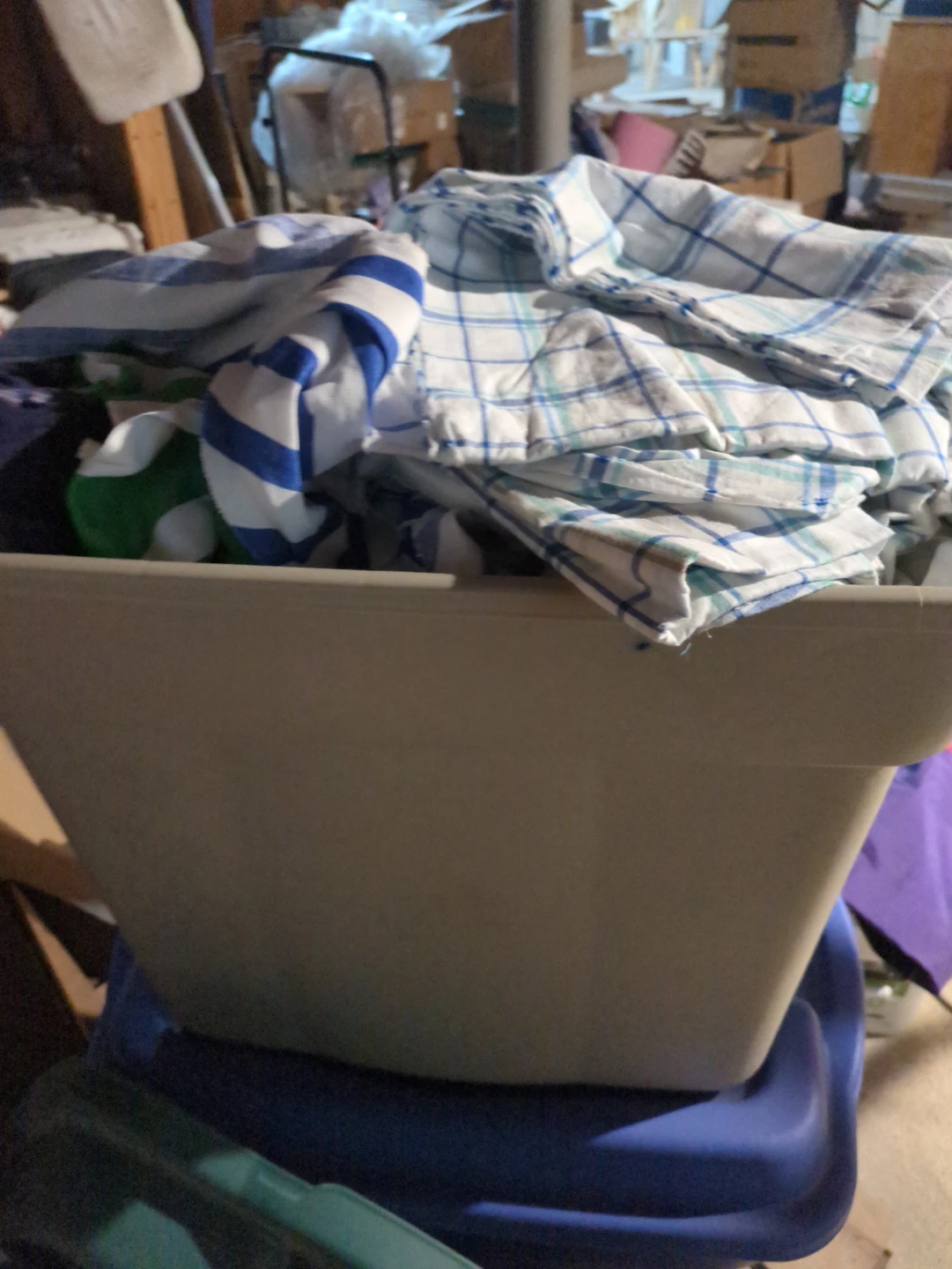 Bundle of woven and knit fabric remnants in different sizes. - photo 2