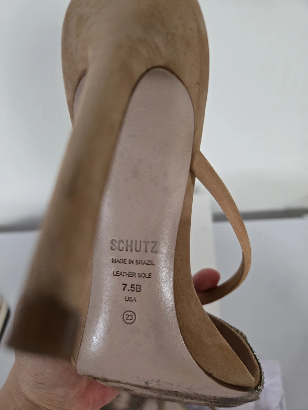Schutz Women's Suede Embellished Heel Sandals Size 7.5B - photo 3