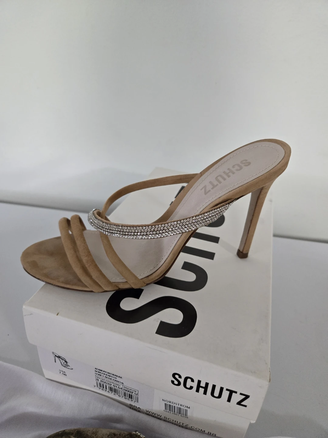 Schutz Women's Suede Embellished Heel Sandals Size 7.5B - photo 4