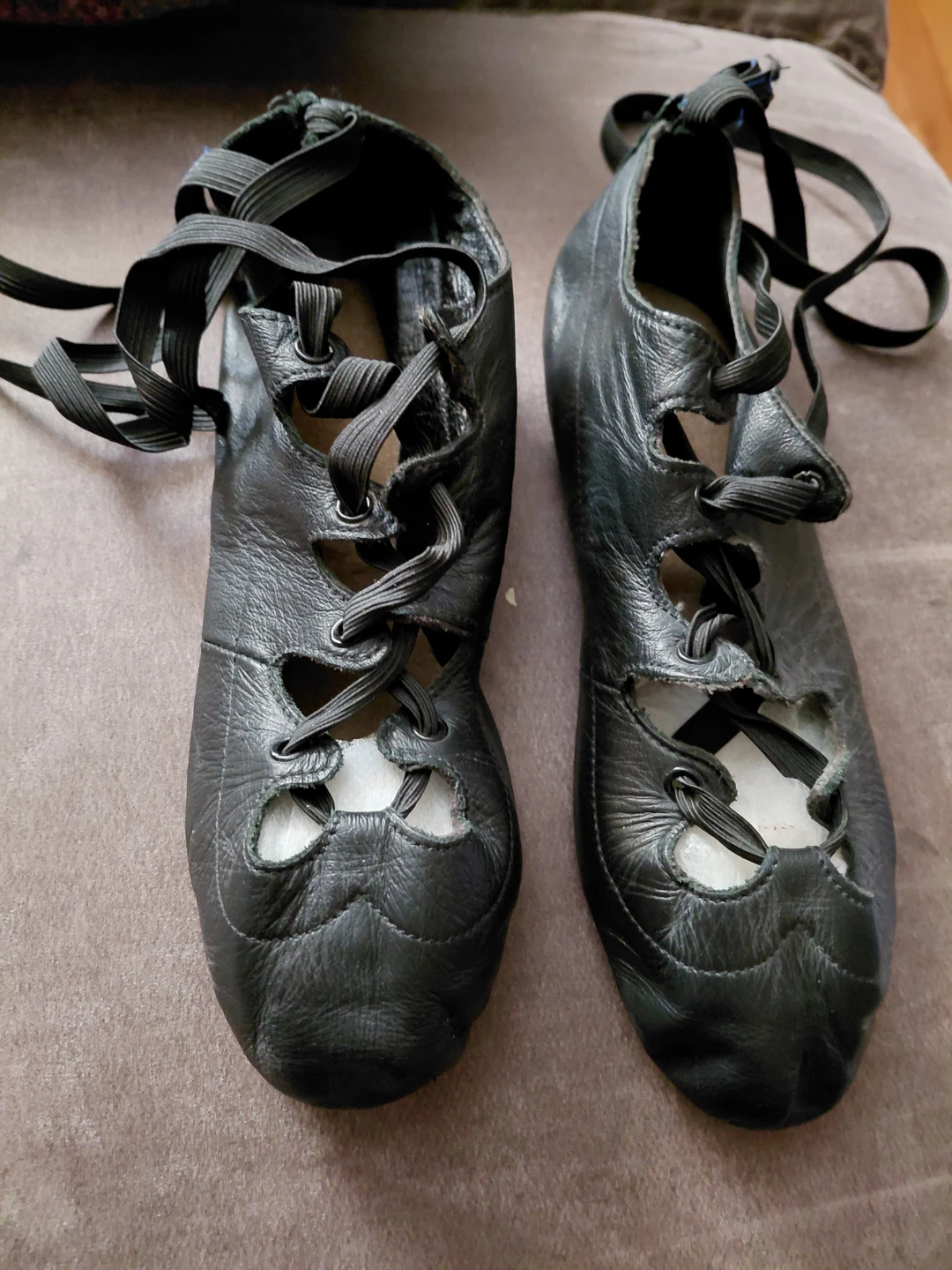 Black Leather highland Dancing Shoes