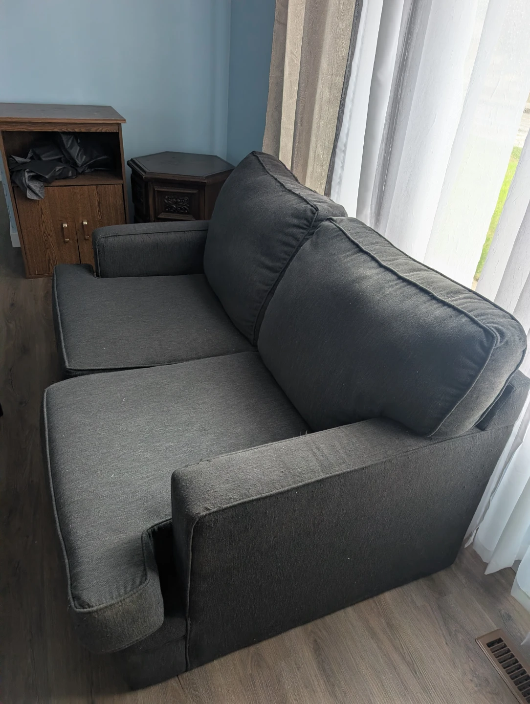 Dark Grey Loveseat Sofa