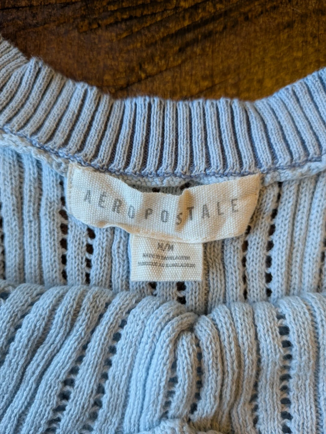 Aeropostale Light Blue Knit V-Neck Crop Top M - photo 2