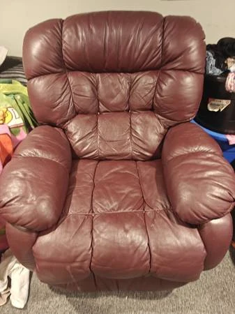 2 Leather Recliner Chairs - Lazy boy $150 for both - photo 2