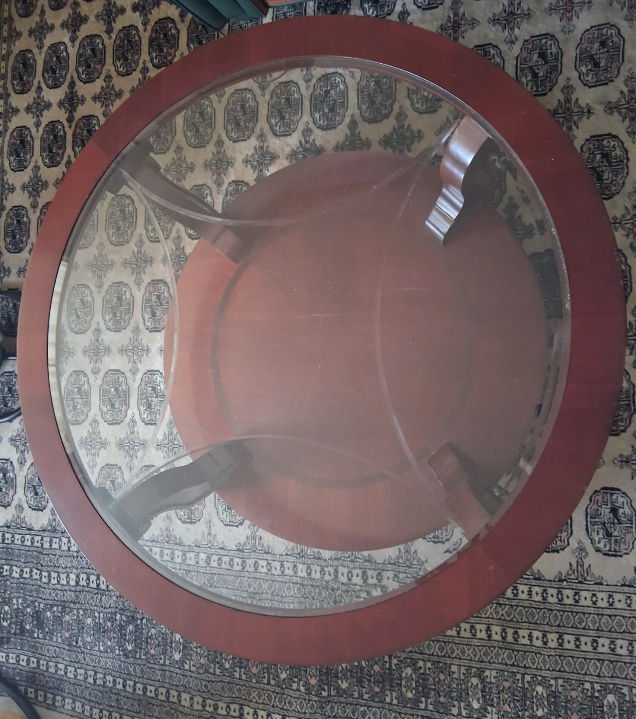 Oval Coffee Table with Glass Top