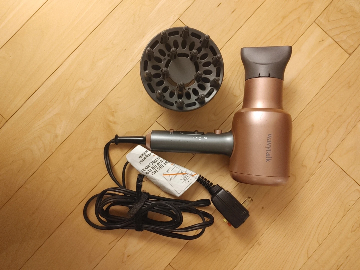 WavyTalk Rose Gold Hair Dryer with Diffuser