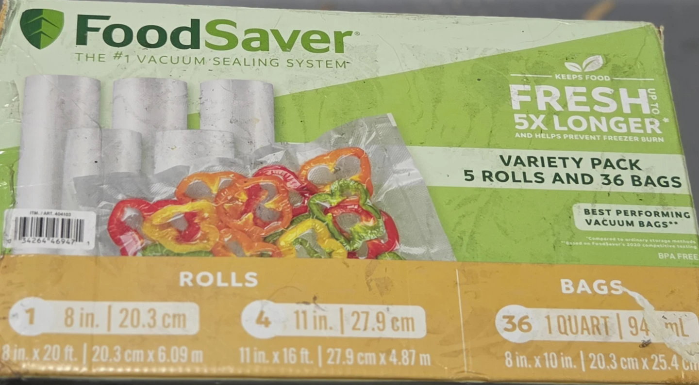 FoodSaver Vacuum Sealer Variety Pack - 5 Rolls & 36 Bags