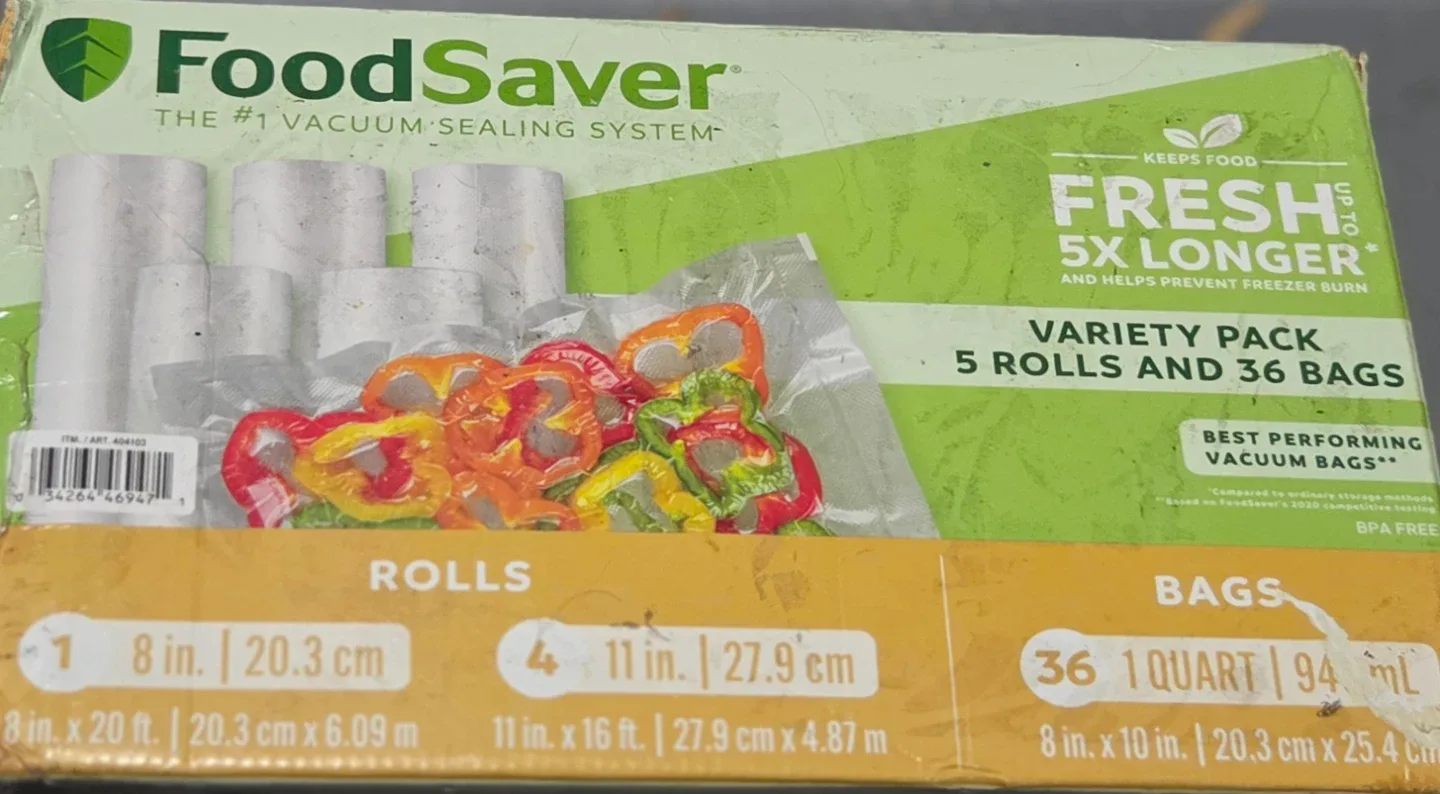 FoodSaver Vacuum Sealer Variety Pack - 5 Rolls & 36 Bags