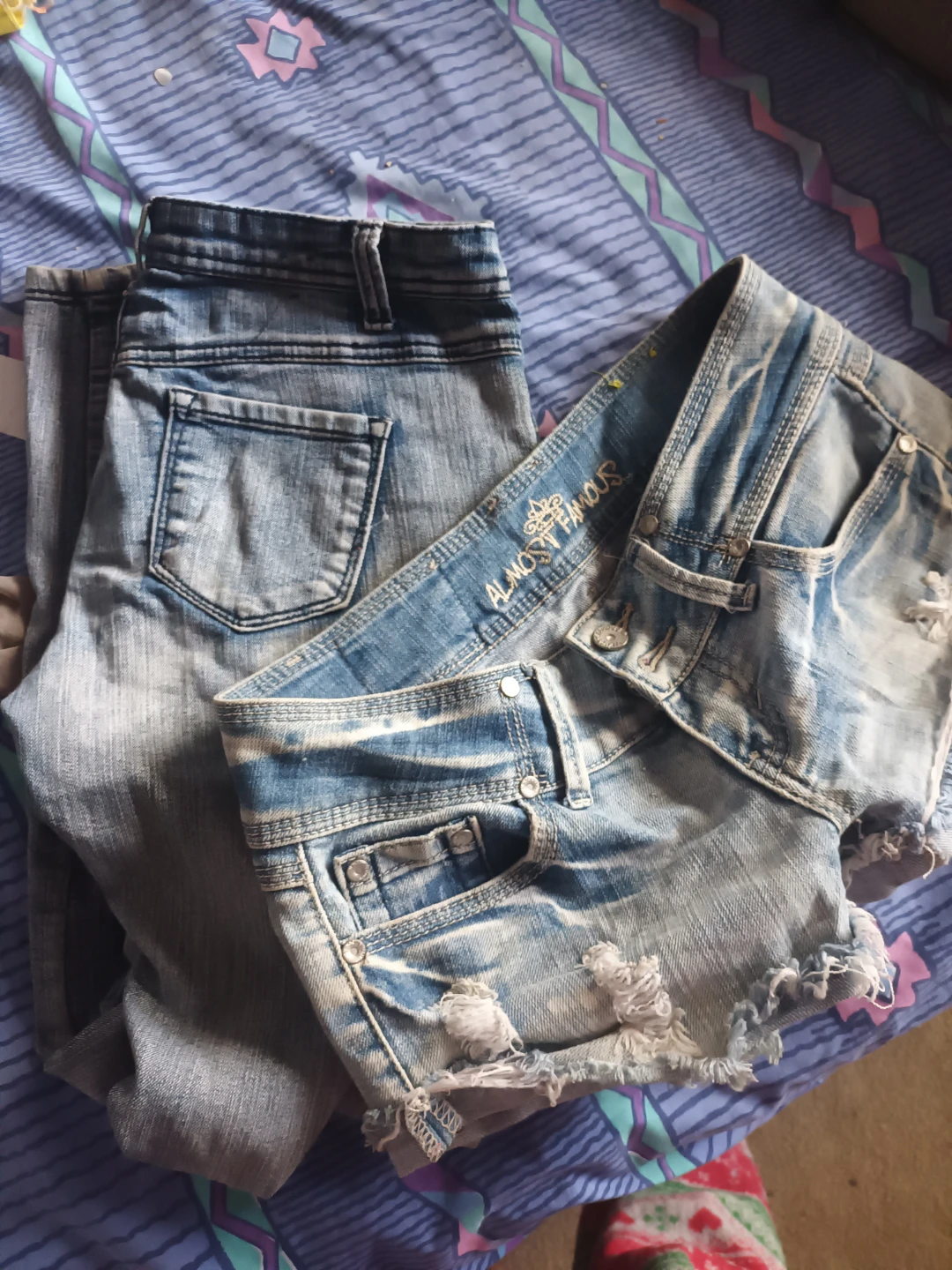 Many jeans and shorts for sale