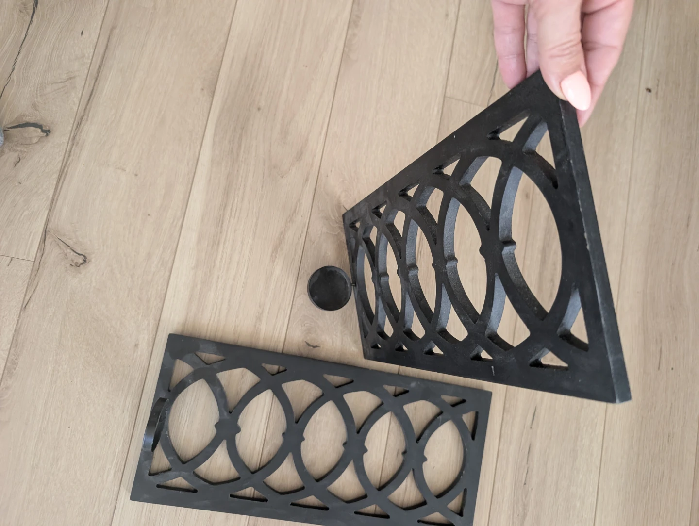 Set of 2 Black Geometric Candle holding Wall Sconces - photo 5