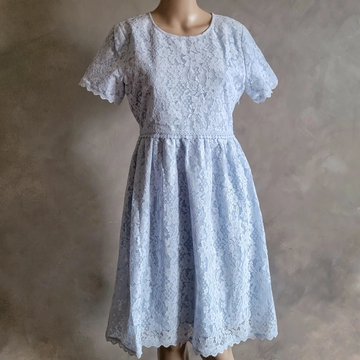 Light Blue Lace Short Sleeve Dress - photo 2