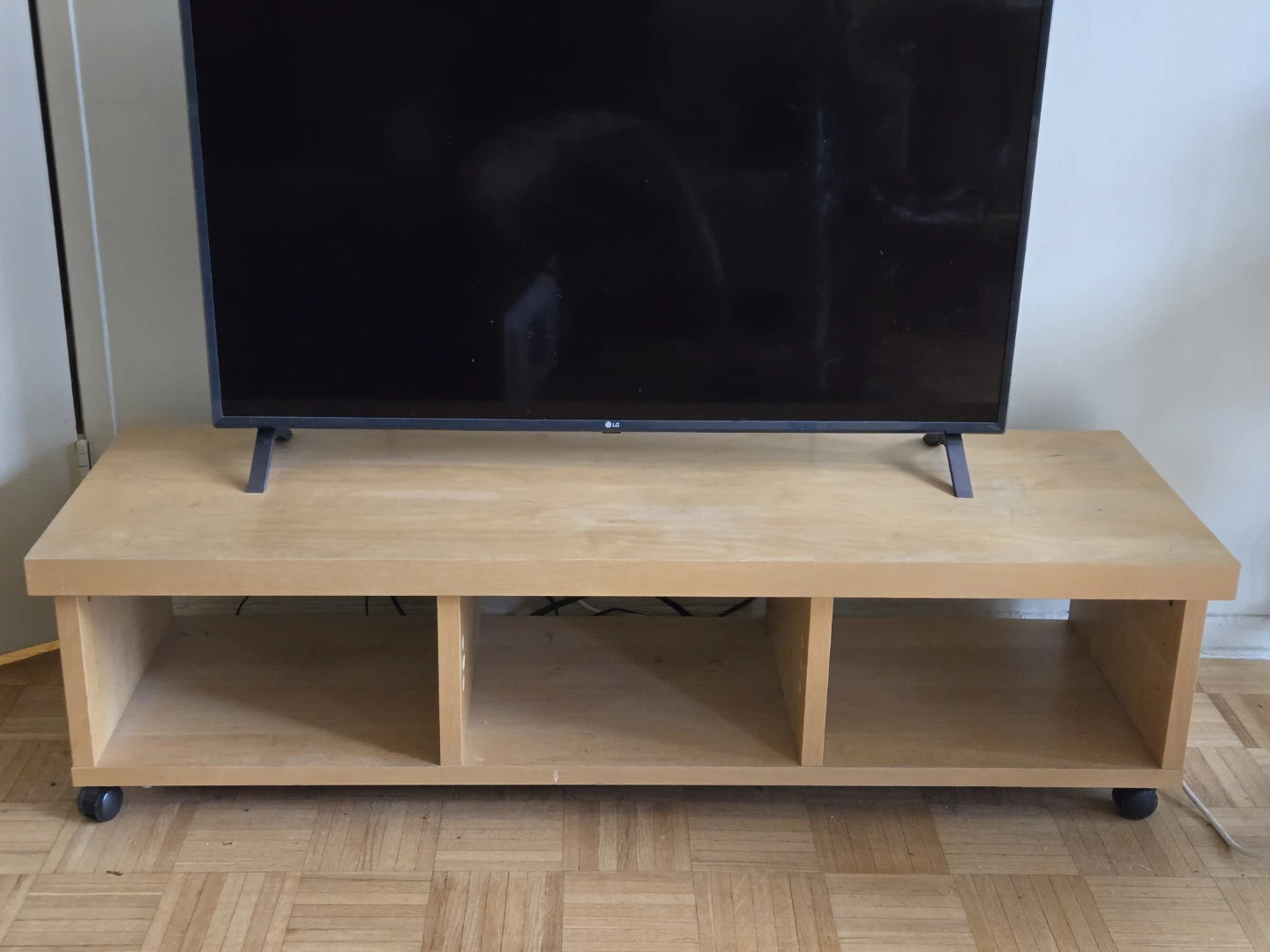 Wood TV Stand with Wheels - photo 3